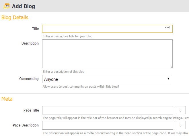 Adding blogs using WebCharge Adding blogs using WebCharge